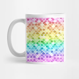 Watercolor Mermaid Scales - Pastel Rainbow Mug